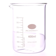 Academy Glass Beaker, Squat Form: 400ml - Pack of 12